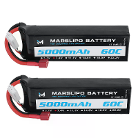 MARSLIPO 7.4V 5000mAh 60C 2S Lipo batterij T Plug voor RC auto