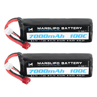 MARSLIPO 7.4V 7000mAh 100C 2S Lipo batterij T plug met XT60 adapter voor RC model speelgoed