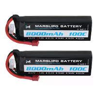 MARSLIPO 7.4V 8000mAh 100C 2S Lipo Batterij T Plug voor RC Auto