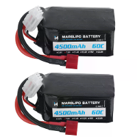 MARSLIPO 7.6V 4500mAh 60C 2S Lipo Batterij T Plug voor RC Auto