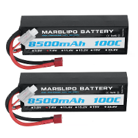 MARSLIPO 7.6V 8500mAh 100C 2S Lipo batterij T plug voor RC auto