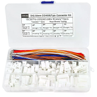 XH2.54 Connector Kit Vooraf geperste Draad 150mm 2P 3P 4P 5P 6P 7P Behuizing Rechte Pin Warmtekrimpbuis Elektronica Proj