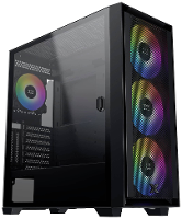 Xigmatek Anubis Pro 4FX Midi tower PC behuizing Zwart 4 voorgeïnstalleerde ventilators, Zijvenster