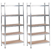 XITTA   Stellingkast set van 2   Zilver   150 cm   Staal