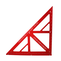 16 Inch Houtbewerkingsdriehoek Meetlat Aluminiumlegering Rood Hoge Precisie 90/45 Graden Hoek Duidelijke Metrische Schaa