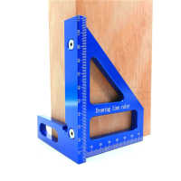 Aluminium Multifunctionele Houtbewerking Heerser Vierkante Layout Mijter Driehoek Heerser 45 90 Graden Metrische Gauge M
