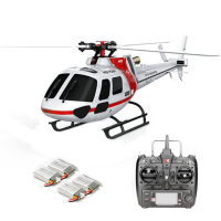 XK K123 6CH Brushless 3D6G Systeem AS350 Schaal RC Helikopter Compatibel met FUTAB A S FHSS 4PCS 3.7V 500MAH Lipo Batter