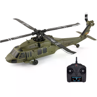 XK K170 UH 60L 2.4G 4CH 6 Axis Gyro Borstelloze Motor Militair Groen RC Helicopter RTF