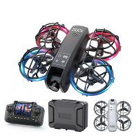 XKJ K100 MAX MINI WiFi FPV met LCD schermcontroller HD dubbele camera optische vloei hover verblijdende lichten cirkelbe