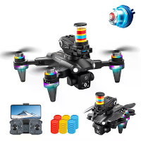 XKJ K22 MAX One Key Launch Vliegdisk WiFi FPV met HD Dubbele Camera Servo Gimbal Kleurrijk LED Licht Borstelloze Opvouwb