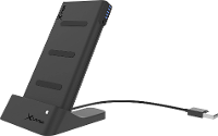 Xlayer Plus Dock 2in1 Inductielader 2400 mA 6000 mAh Uitgangen Qi standaard, USB Antraciet
