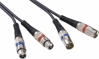 Paccs DUAL XLR Verbindingskabel [2x XLR bus   2x XLR stekker] 3 m Zwart