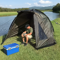 Xmund 1 2 Persoons Karpervis Tent Kampeertent, Buitentent zonder Bodem, Lichtgewicht Snelle Opzet, voor Strand Picknick