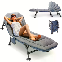 Xmund 195*62*30 Tuin Zonnebed Buiten Camping Vouw Lounges Ligstoelen Visbed Verstelbaar 5 Vergrendelingen Verende Stoele