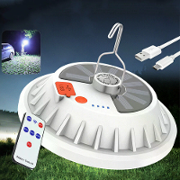 XMUND 2 in 1 300W Solar LED Camping Light Afstandsbedieningstentlicht Hangend Visnachtlampje Noodwerklamp Power Bank V6 
