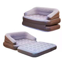 Xmund 2 in 1 Opblaasbare Bank Luchtmatras Sofa Bed Plus Loveseat Banken, Draagbare Opvouwbare Bank voor Woonkamer, Thuis