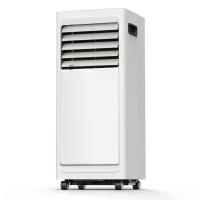 Xmund 4 in 1 draagbare airconditioner, 9000 BTU (2,6 kW) koeling/verwarming/ventilatorontvochtiging met afvoerslang, afs