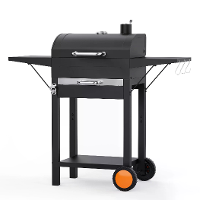Xmund Draagbare Houtskoolbarbecue, Campinggrill met twee vaste zijschalen en grill, Perfect voor buiten, tuin, schuur, t