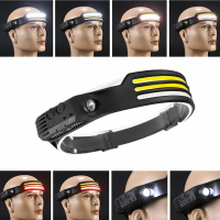 XMUND multifunctionele golfinductie COB LED hoofdlamp voor buitenactiviteiten, USB opladen, nachtrunlicht, sterk licht,