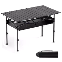 Xmund Opvouwbare Kampeertafel met Netvakken, Draagbare Buiten Eierschalen Tafel, Lichtgewicht Draagbaar, met Draagtas, v