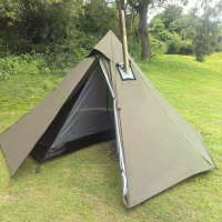 Xmund piramide tent 320x320x160 cm PU3000 waterdicht dubbele laag hutsteker gaas binnen voor kamperen rugzaktochten wand