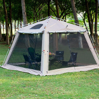 Xmund Snelle Open Campingluifel Tent 6 8 Persoon Grote Familietent Waterdicht Zonbescherming met Aluminium Stangen Stran
