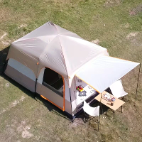 Xmund Verdikte Tent, Grote Buitentent Geschikt voor 4 6/6 10 Personen, een Ruime Luifel Tent met Twee Slaapkamers en Een