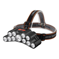 XMOND Campingkoplamp Zaklamp Hoofdlamp 11 LED koplamp Oplaadbaar Krachtige hoofdlamp Ingebouwde oplaadbare 18650 batteri