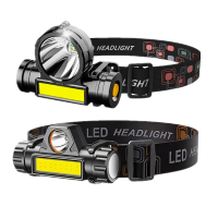 XMOND Waterdichte LED koplamp Handenvrij COB werklamp met magneet USB koplamp Ingebouwde batterijpak voor vissen, kamper