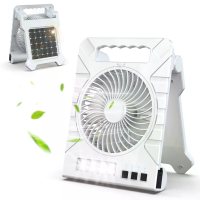 Xmund Zonnige Camping Ventilator 4000mAh Powerbank USB Opladen 4 Snelheden LED Licht Draagbare Opvouwbare Ventilator voo