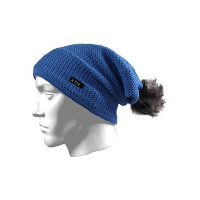 Blauwe Nordic muts met pompon   Winter muts