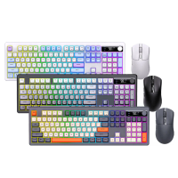 XUNFOX TK104 Draadloze Bluetooth Toetsenbord en Muis Set Dual Mode Oplaadbaar Ergonomische Sferische Toetsenhoeden Regen
