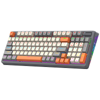 XUNFOX K95 96 Toetsen Toetsenbord voor Gaming met Gaskettenstructuur, Volumeknop, Tri modus Hot verwisselbaar RGB licht,