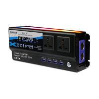 XUYUAN 1000W/1600W/2000W Peak Auto Power Inverter DC 12V 24V naar 220V Modified Sine Wave Kleurrijke Atmosfeer Licht 4US