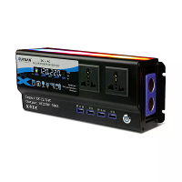 XUYUAN 1000W/1600W/2000W Peak Autostroomomvormer DC 12V 24V naar 220V Gewijzigde Sinusgolf Kleurrijke Atmosfeer Licht 4U
