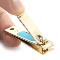 Gold Nail Scissors Stainless Steel Foldable Hand Toe Clipper Cutter Pedicure Manicure
