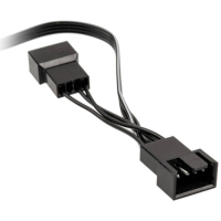 Y kabel PC ventilator [1x PC ventilatorbus 4 polig   2x PC ventilatorbus 4 polig] 0.35 M Zwart Kolink