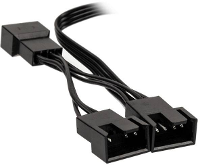 Y kabel PC ventilator [1x PC ventilatorbus 4 polig   3x PC ventilatorbus 4 polig] 0.35 M Zwart Kolink