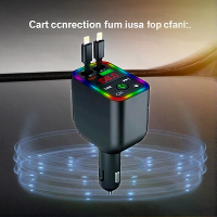 Y3 Car Audio zender Bluetooth Muziekspeler met Retractable Oplader Kabel en Snelle Auto Lader