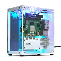 YAHBOOM Raspberry Pi 5 Case Beschermset met Koelventilator Chassis RGB Kleur Licht 0.96 Scherm Weergave DIY Elektronisch