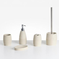 YARAPA   Badkameraccessoireset   Lichtbeige   Polyresin