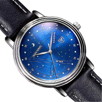 Yazole 366 Fashion Men Quartz Watch Casual Stars Pattern Dial Wrist Watch