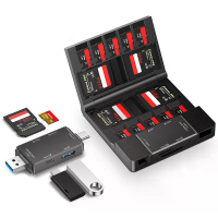 YC 371 6 in 1 Kaartenlezer Opslagdoos USB3.0 5Gbps Hoge Snelheid Kaartenlezer + 4xSD 10xMicro SD Kaarten Opslagdoos OTG