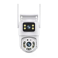 YCM 2MP + 2MP Draadloze Dual Lens Beveiligingscamera 360° Panoramisch AI Tracking Kleur Nachtzicht Twee Weg Audio Waterd