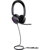 Yealink UH48 Dual UC USB C/A On Ear headset Kabel Stereo Zwart Noise Cancelling Headset Telefoon