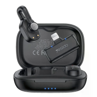 Yesido KR24 Verborgen Lavalier microfoon Draadloze Clip mic AI 3 niveau ruisonderdrukking 48kHz 24bit 50m bereik 36H tot