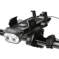 4 In 1 Fietskoplamp USB Oplaadbare telefoonhouder Fietstoeter Fietszaklamp MTB Powerbank Koplamp Fietsaccessoires