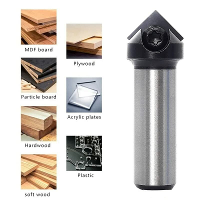 Plaats stijl Carbide Spoilboard V groove90° Single Flute Ruter Bit End Mills Woodworking Freesmachines Shank 1/4