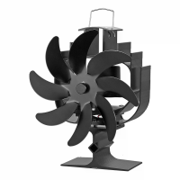 YT422G 8 blad Haard Vuurplaats Ventilator Automatische Oscillatie 200 250 CFM 1300 RPM Lage Ruis Thermisch Aangedreven K