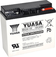 Yuasa REC22 12 Loodaccu 12 V 22 Ah Loodvlies (AGM) (b x h x d) 181 x 167 x 76 mm M5 schroefaansluiting Geringe zelfontlading, Onderhoudsarm, Cyclusbestendig
